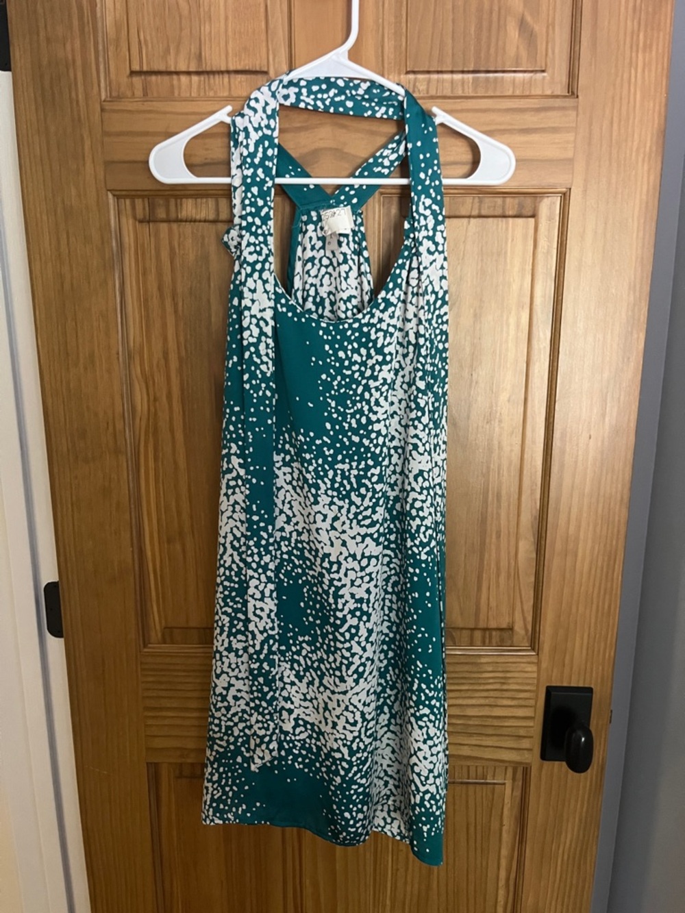 Final Touch Teal and White Printed Mini Dress